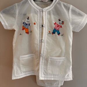 Plum Blossoms Kids Kimono pajama. Vintage late 1980s. Great condition.